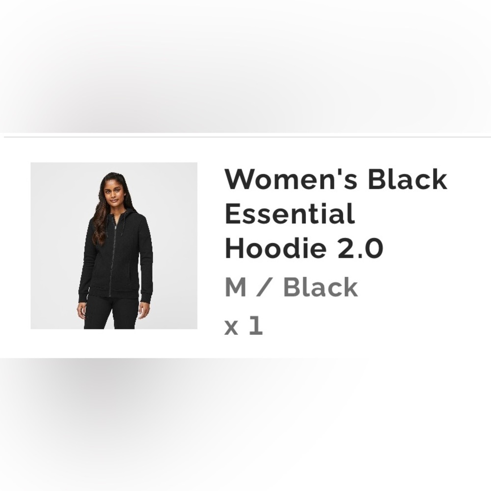 Figs Black Essential Hoodie/Zip up